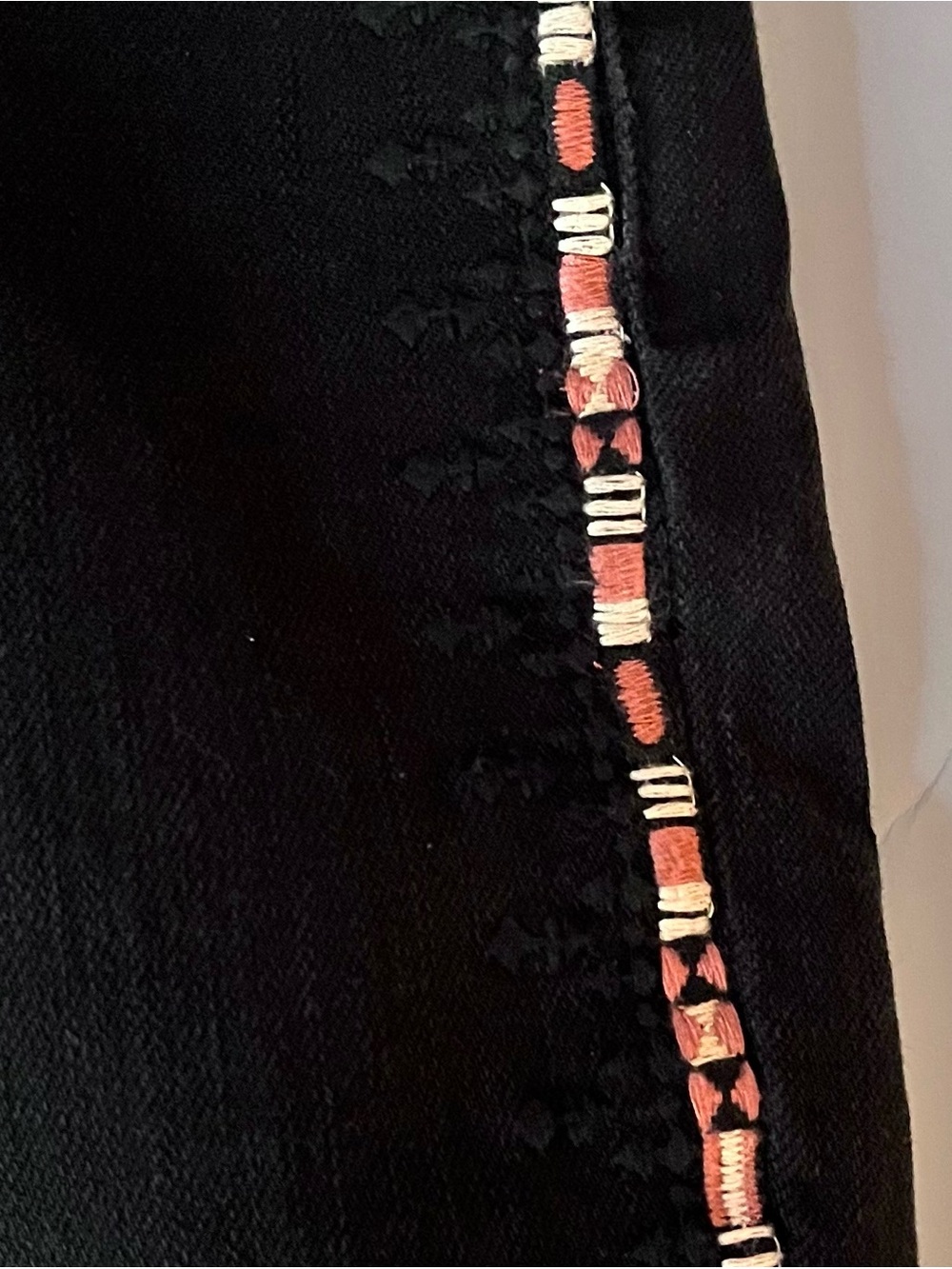 Johnny Was Black Baby Bootcut Jeans Embroidered Stripe Luxe Boho NWT Size 32